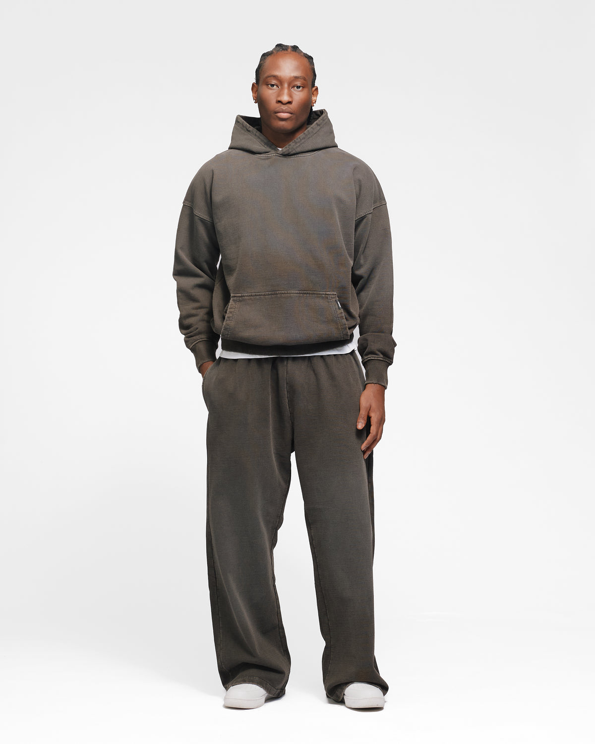 Drop Shoulder Hoodie - Sunfaded Espresso