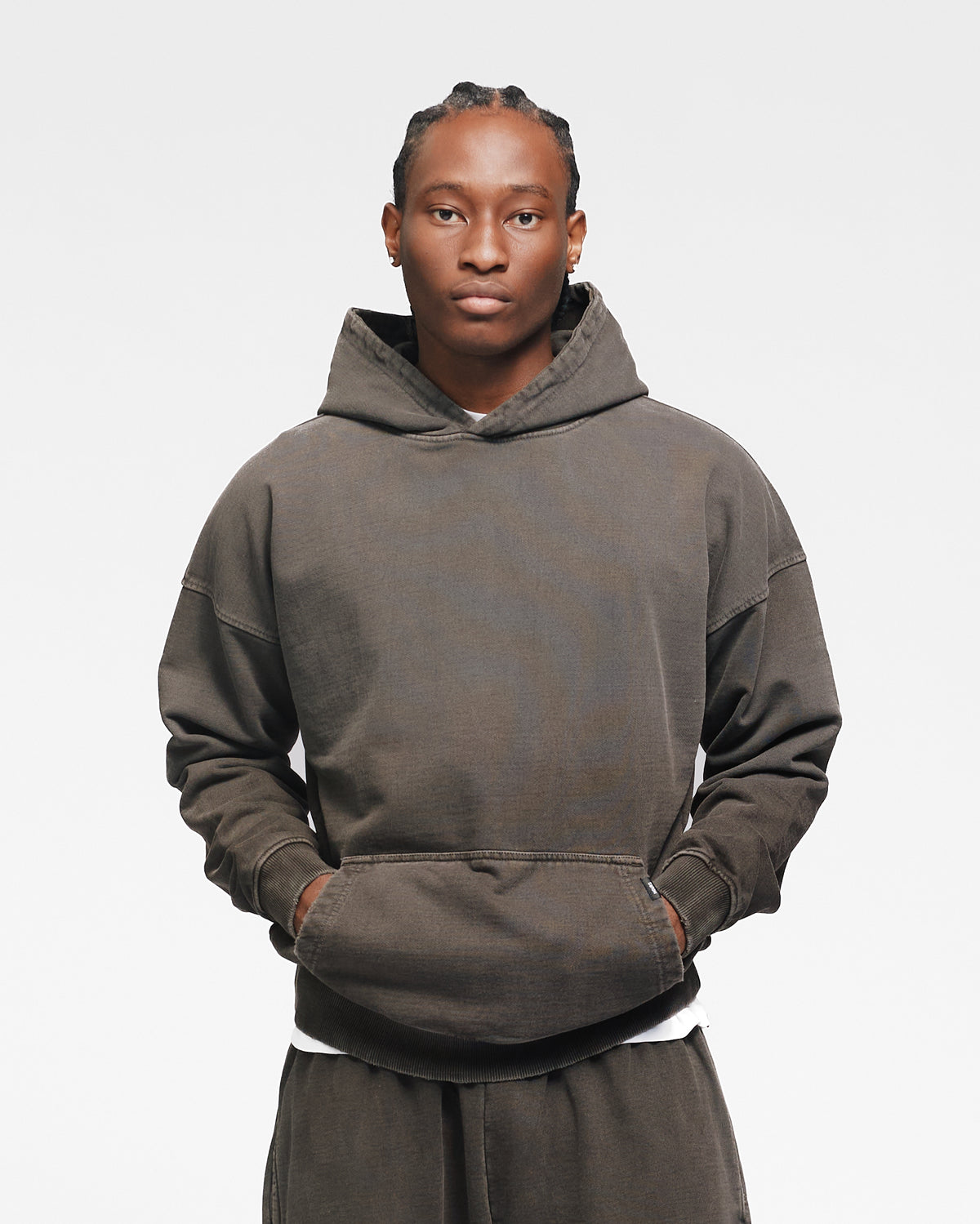 Drop Shoulder Hoodie - Sunfaded Espresso