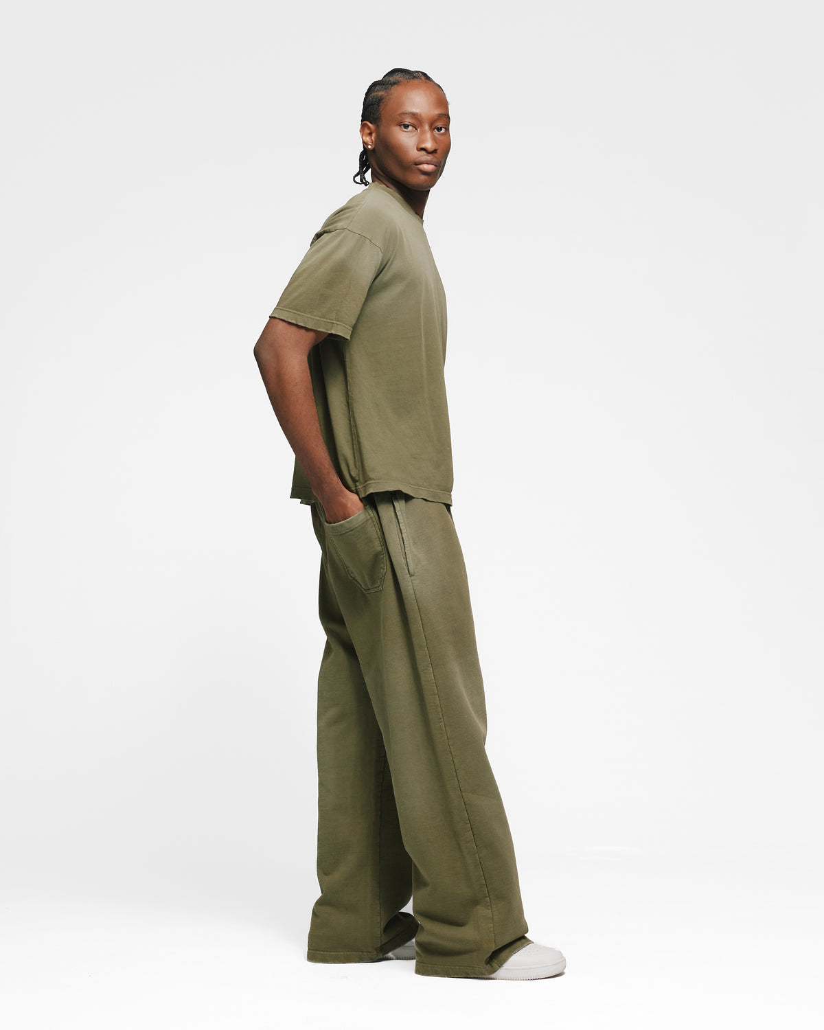 Drop Shoulder T-Shirt - Sunfaded Olive