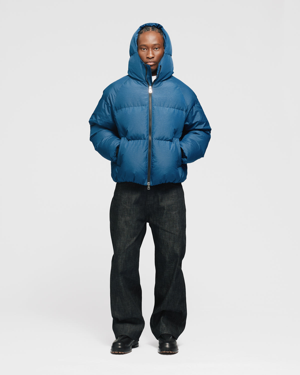 Hooded Puffer Jacket - Blue