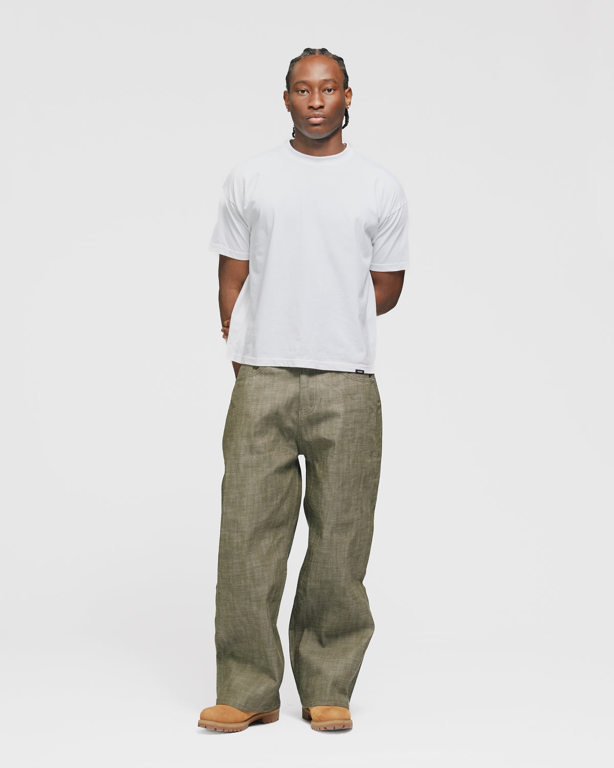 Baggy Raw Denim - Olive