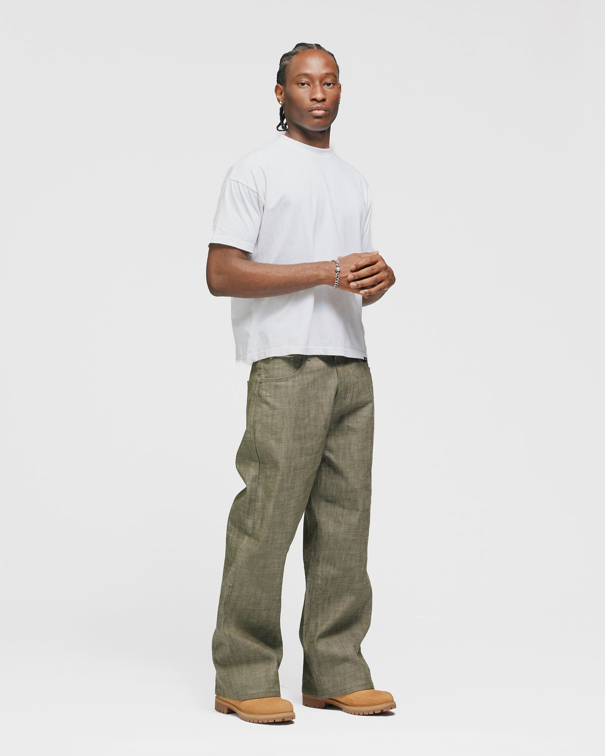 Baggy Raw Denim - Olive