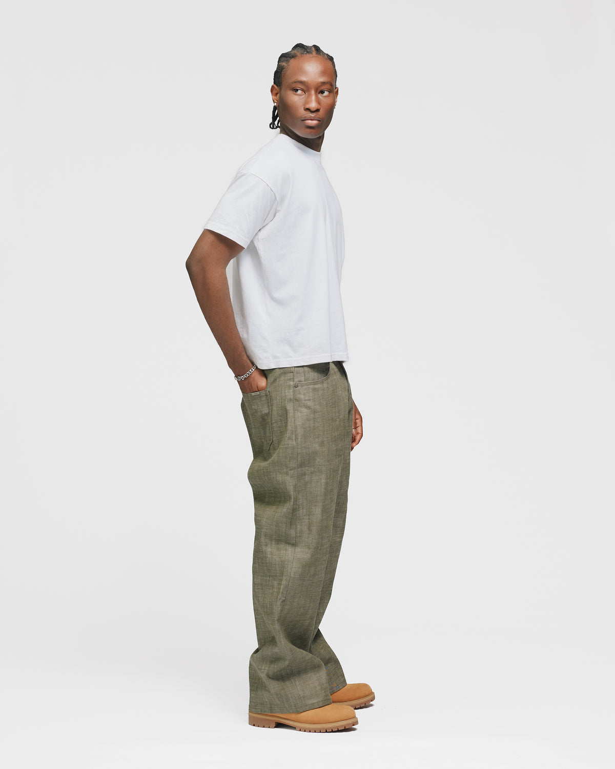Baggy Raw Denim - Olive