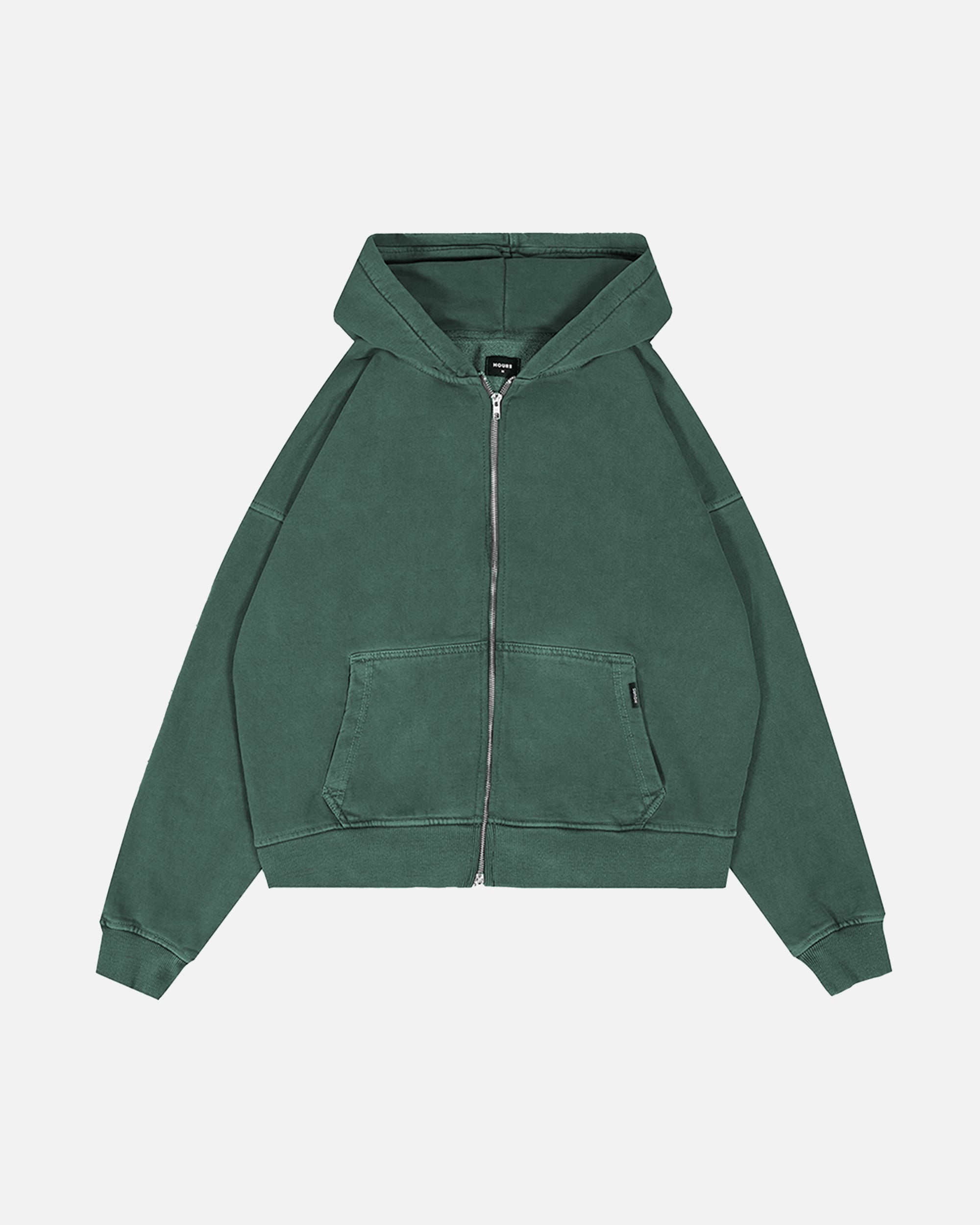 Drop Shoulder Zip Hoodie - Vintage Green – Hours
