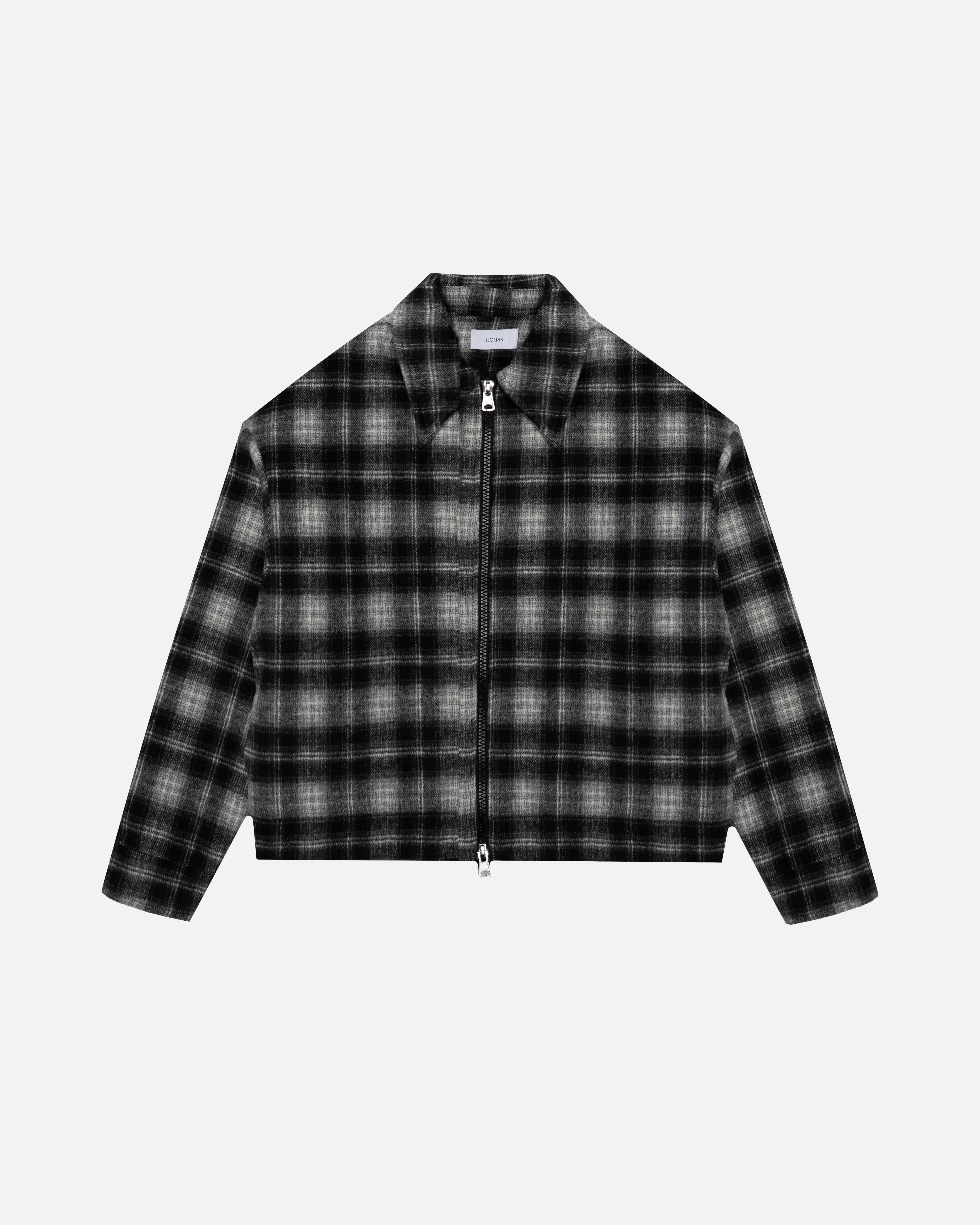 Flannel Zip Overshirt - Black – Hours