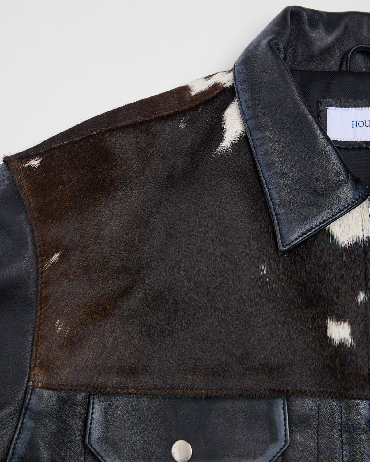 Cowhide Leather Jacket - Black