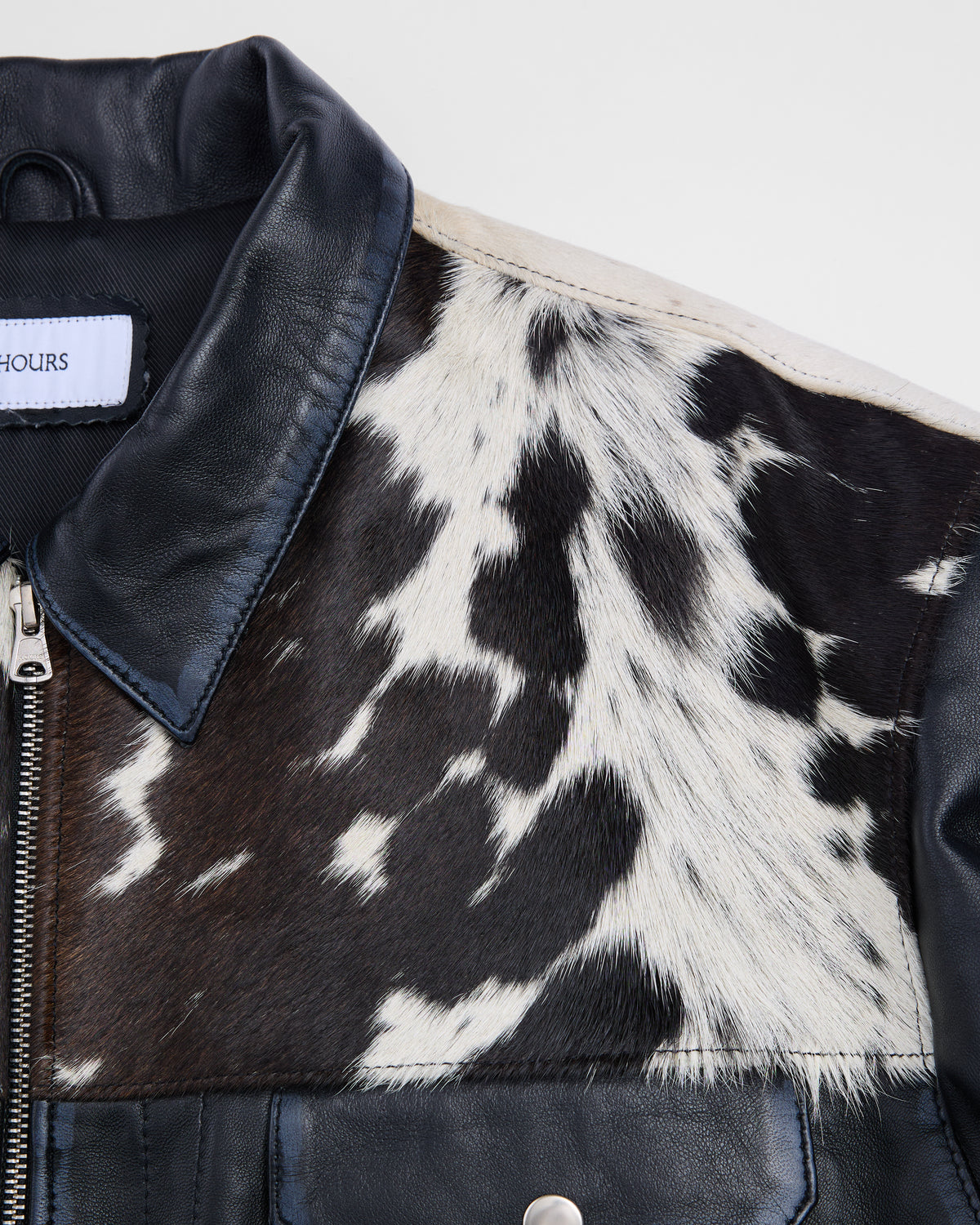 Cowhide Leather Jacket - Black