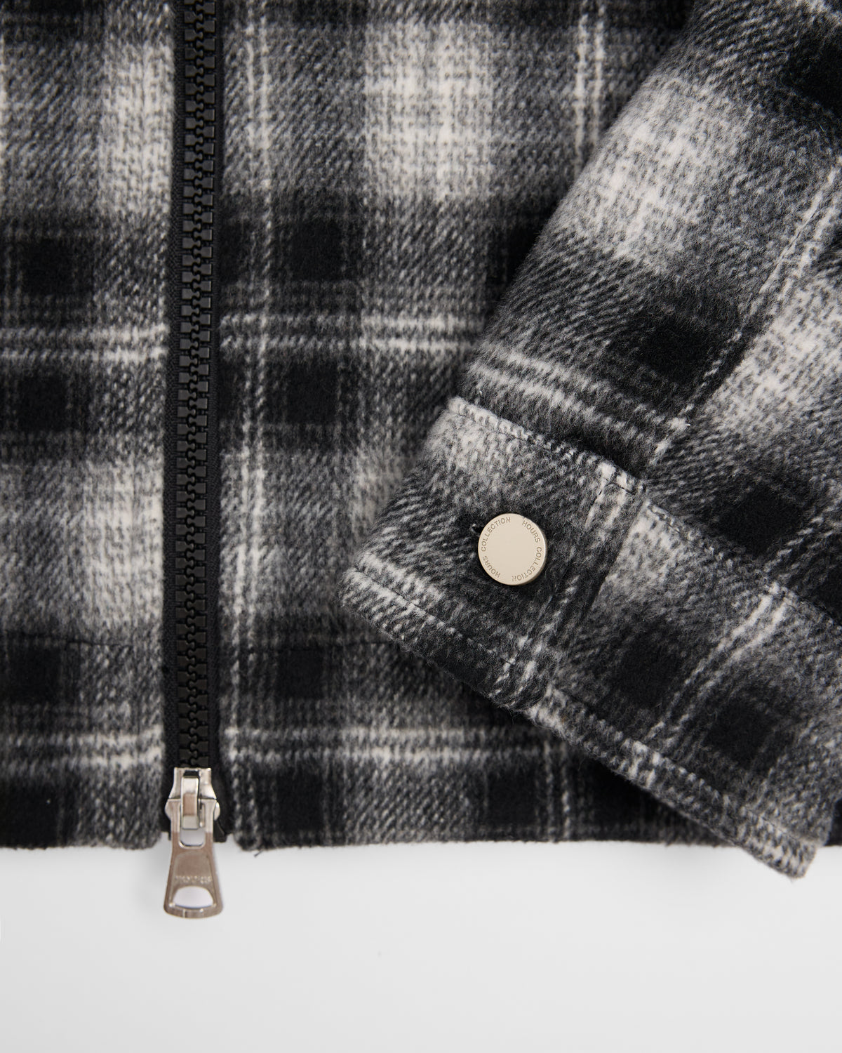 Flannel Zip Overshirt - Black