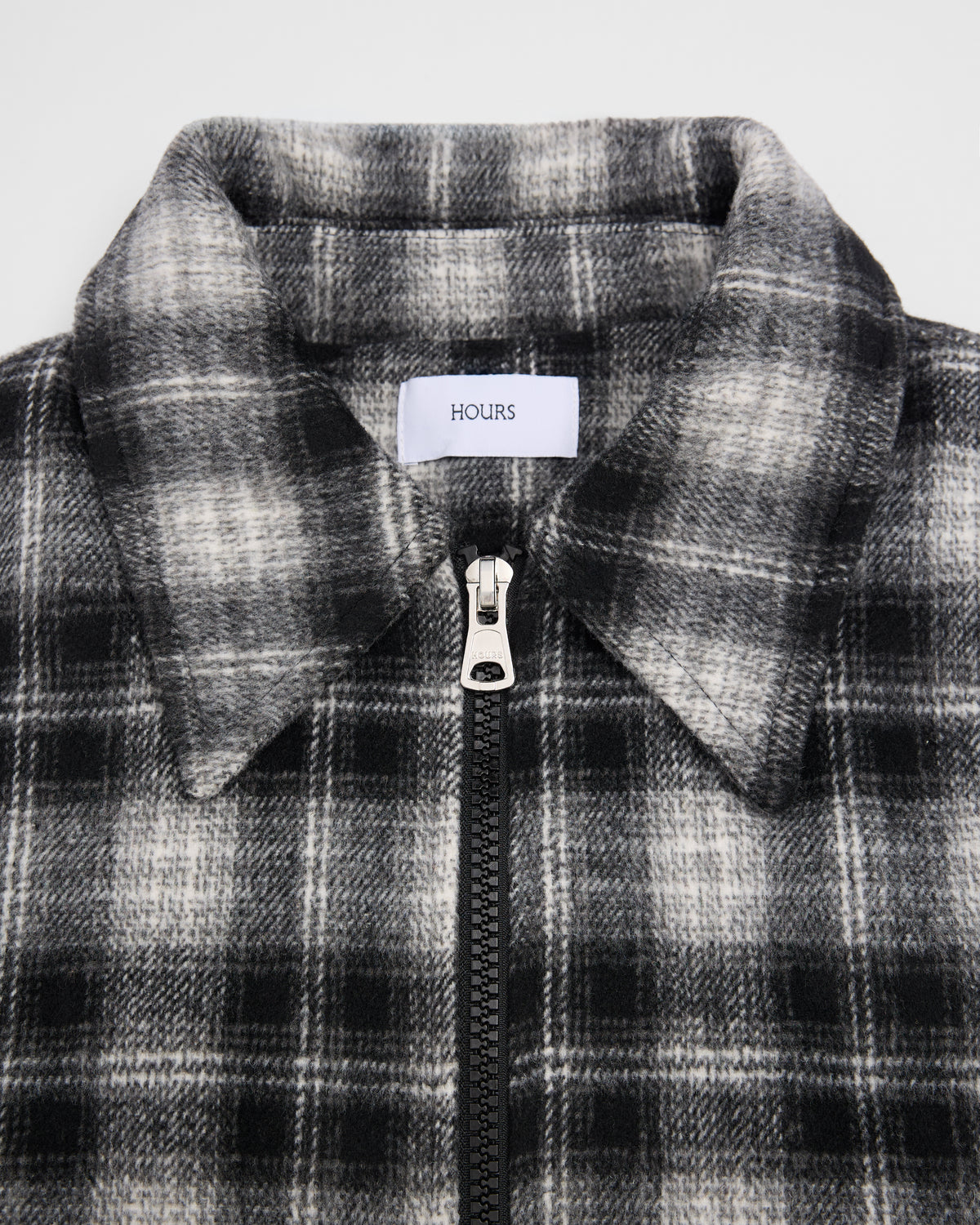 Flannel Zip Overshirt - Black