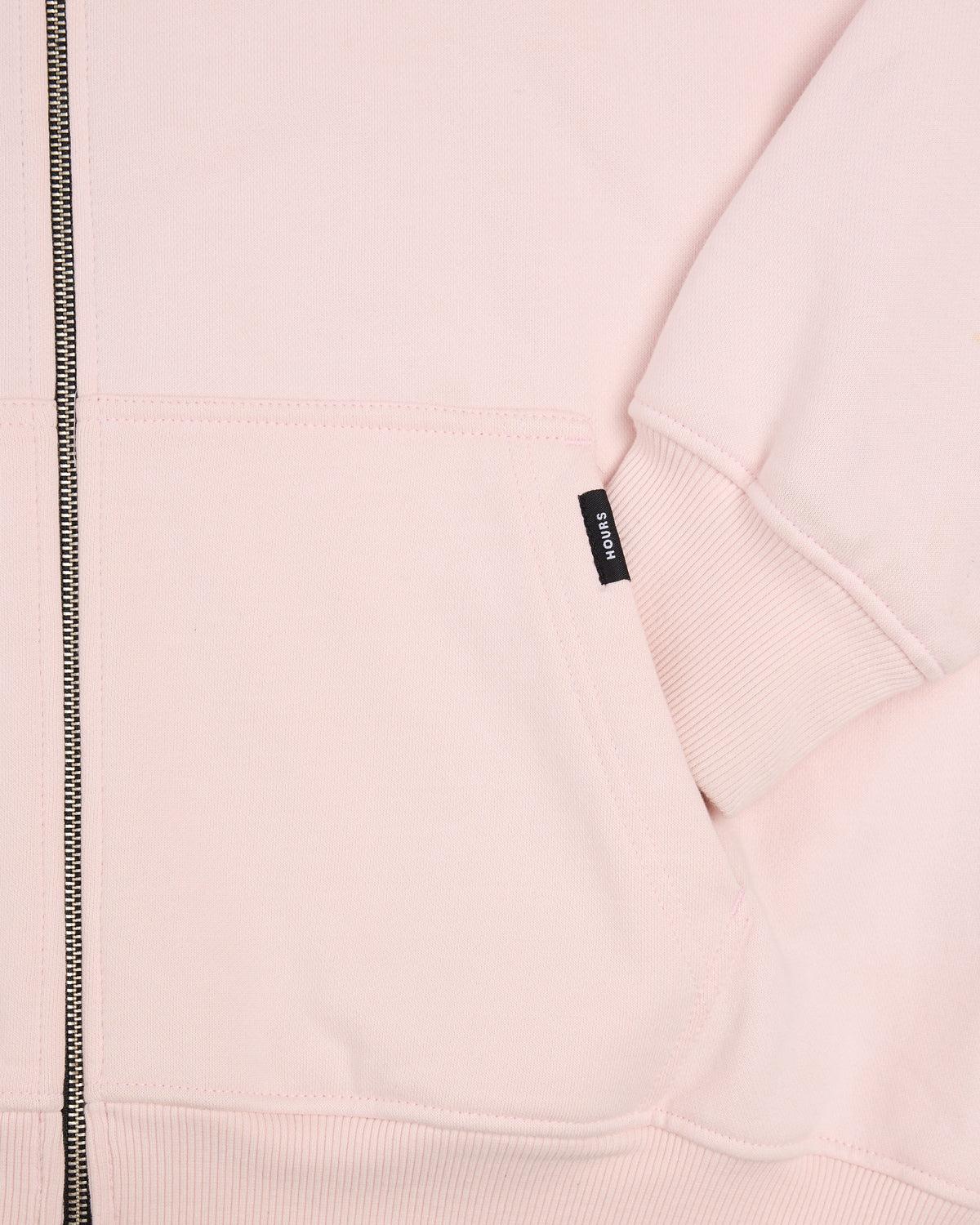 Drop Shoulder Zip Hoodie - Blush