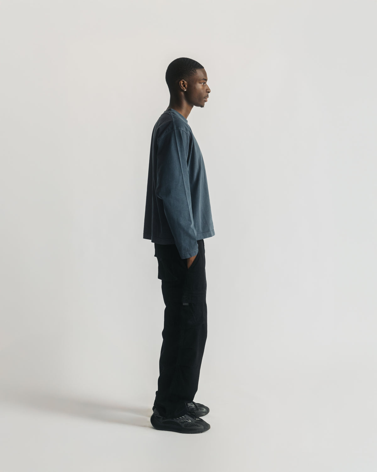 Cropped Long Sleeve - Vintage Navy