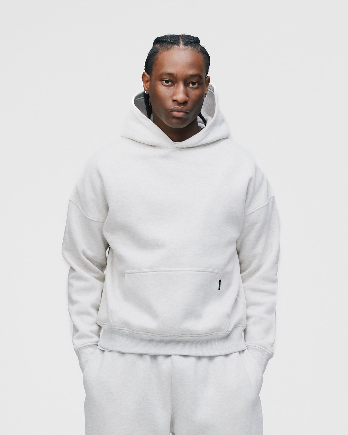 Drop Shoulder Hoodie - Ash