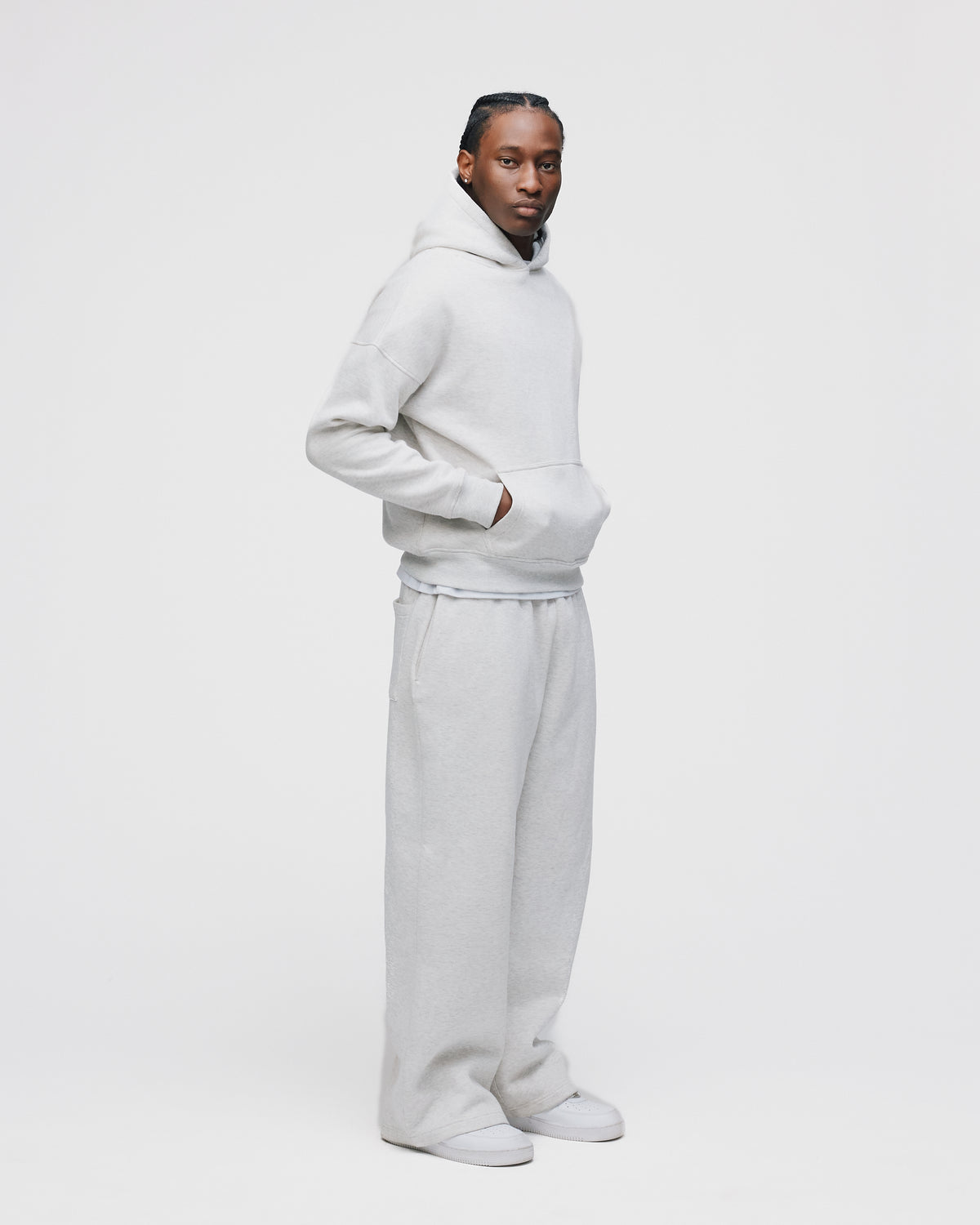 Drop Shoulder Hoodie - Ash
