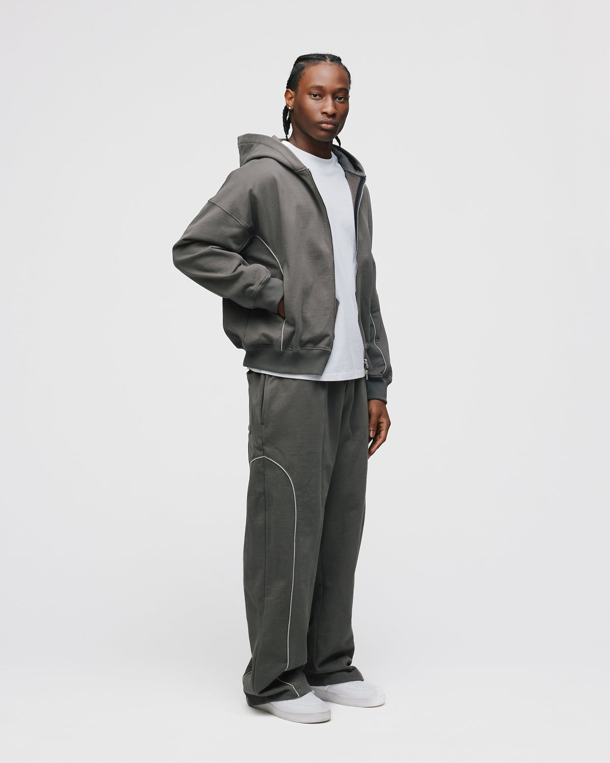 Arc Zip Hoodie - Charcoal