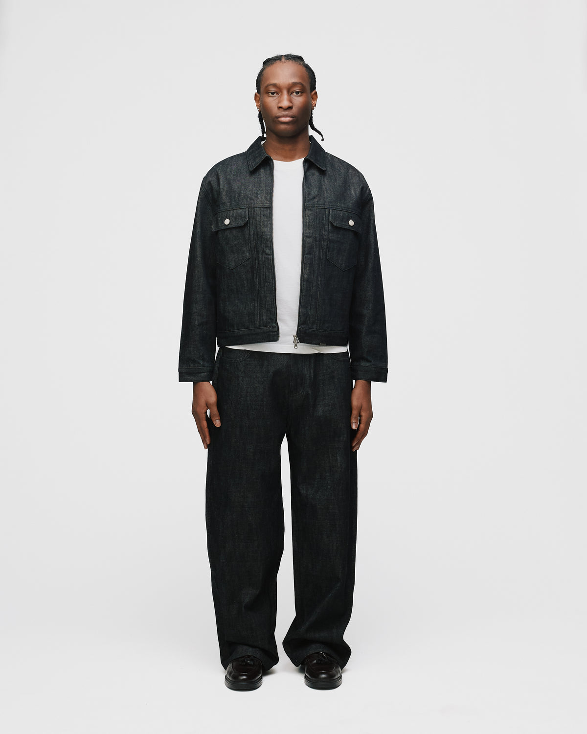 Raw Denim Jacket - Black