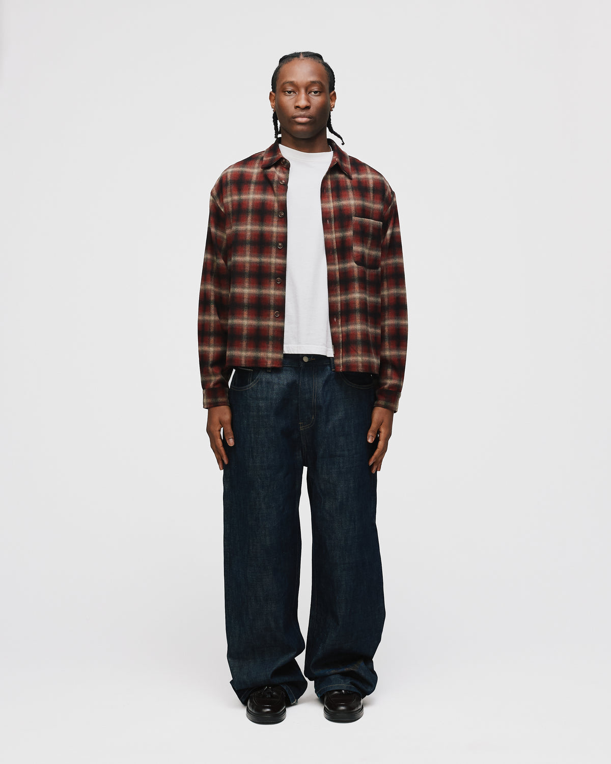 Cropped Flannel - Red
