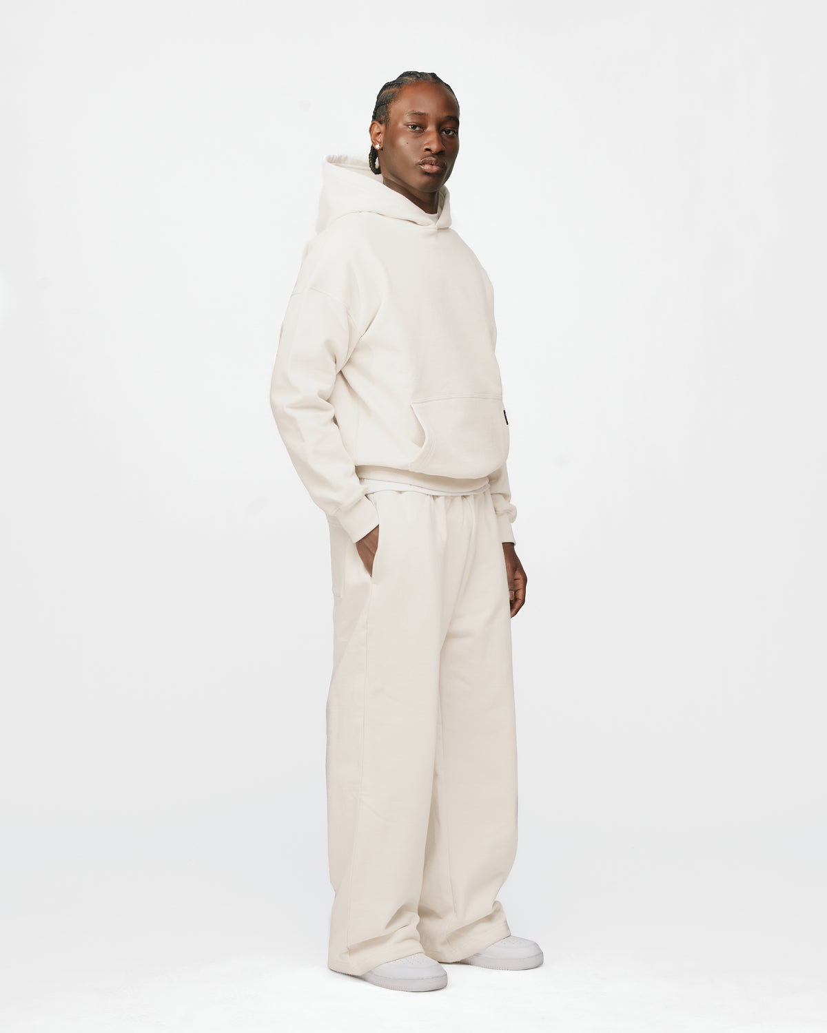 Drop Shoulder Hoodie - Oyster