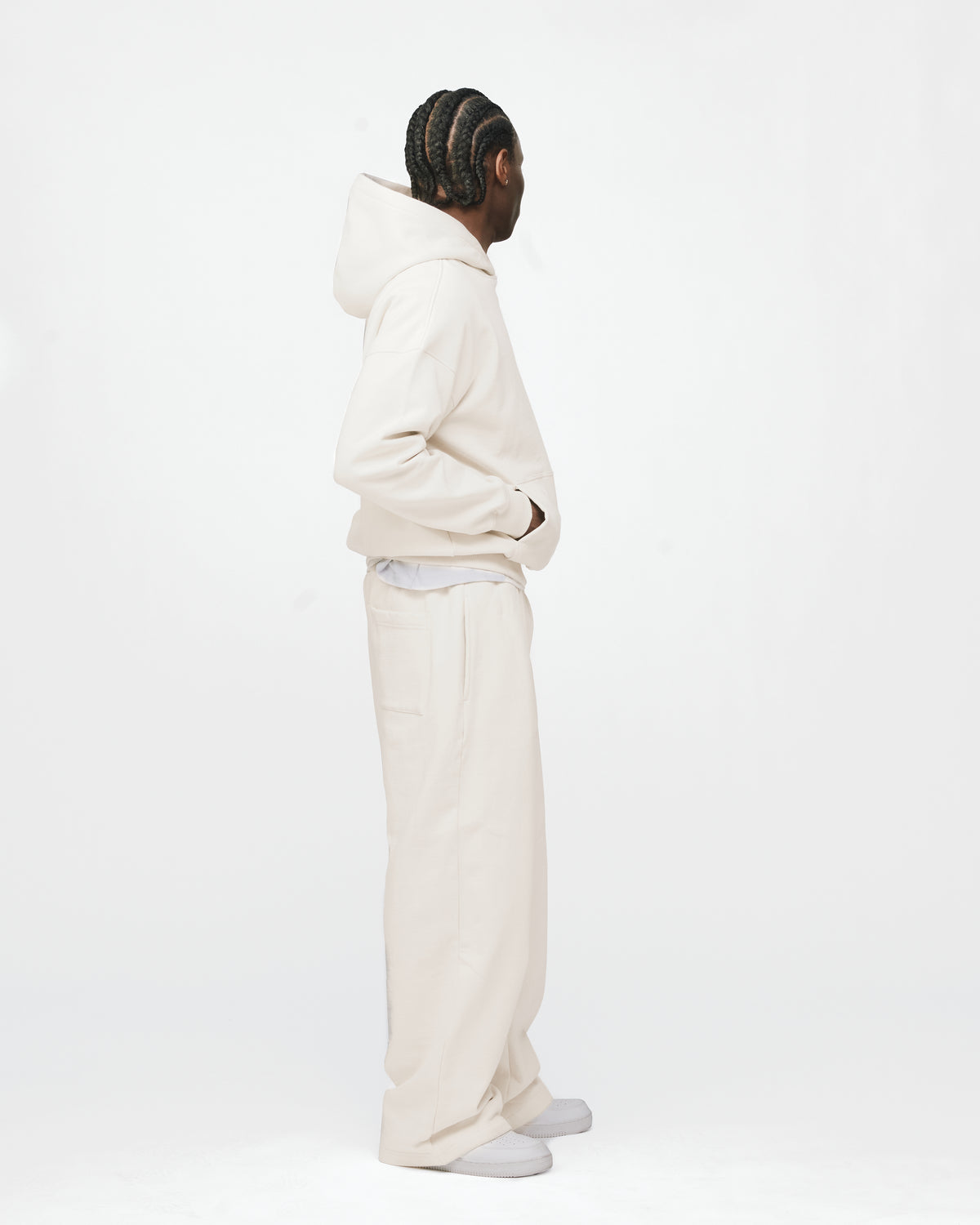 Drop Shoulder Hoodie - Oyster