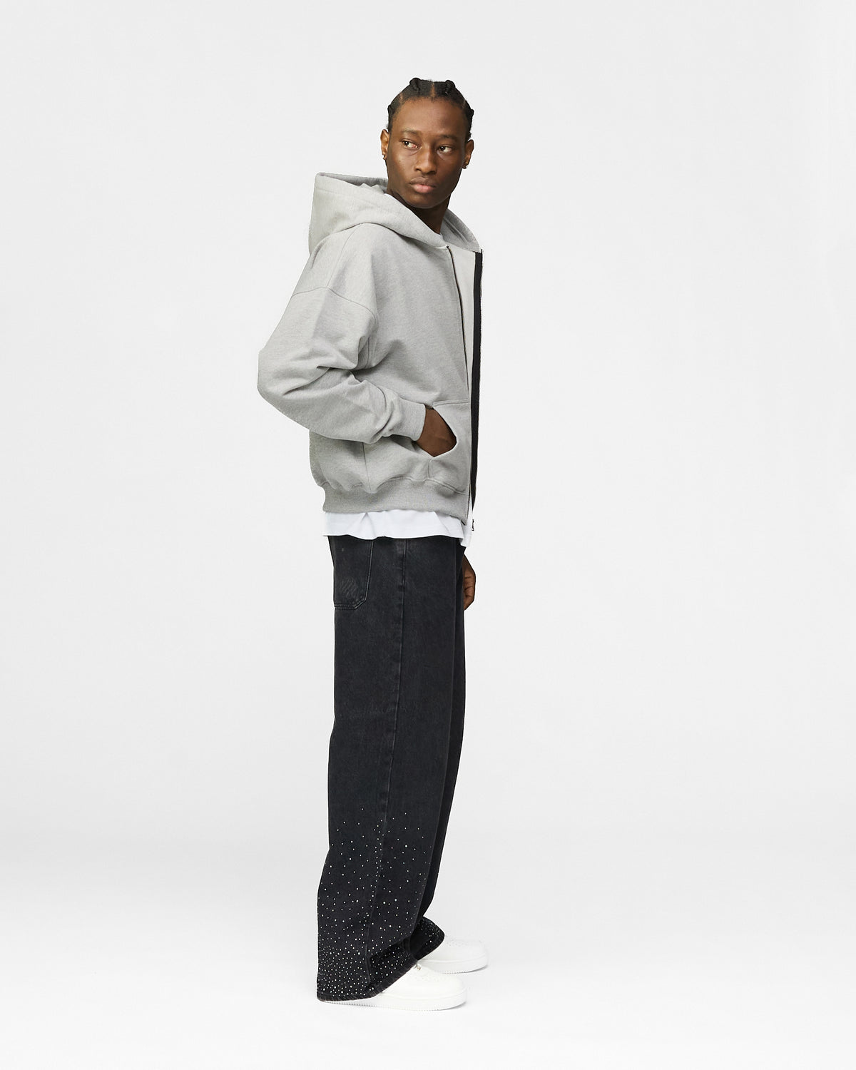 Hours Network Zip Hoodie - Grey
