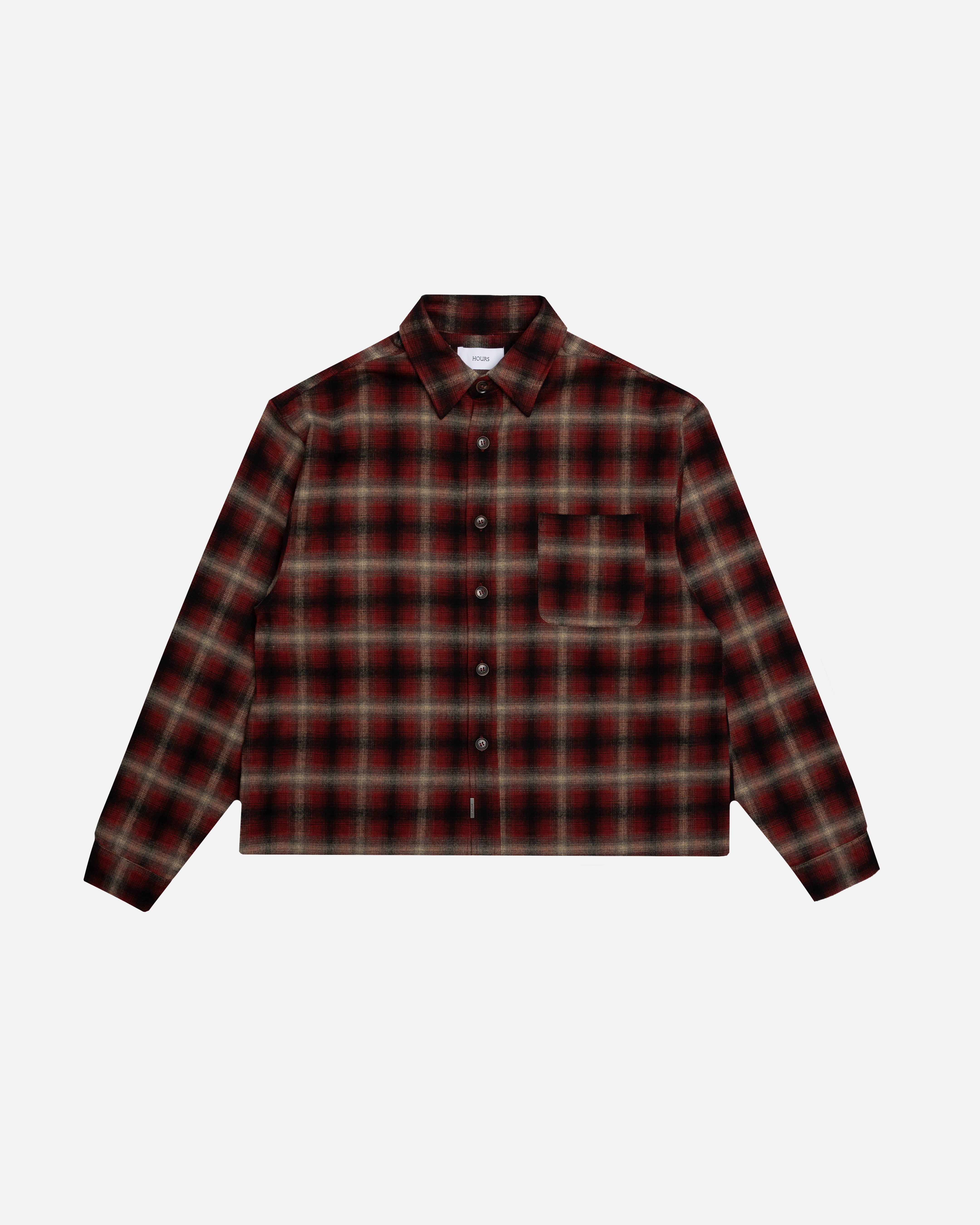 CROPPED SHRITS - graph plaid - サイズ０ Cropped Flannel - Red – Hours