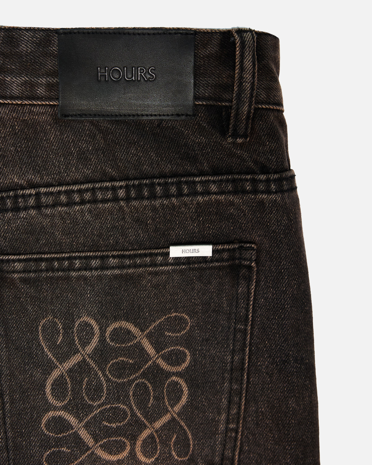 Baggy Denim Pants - Washed Brown