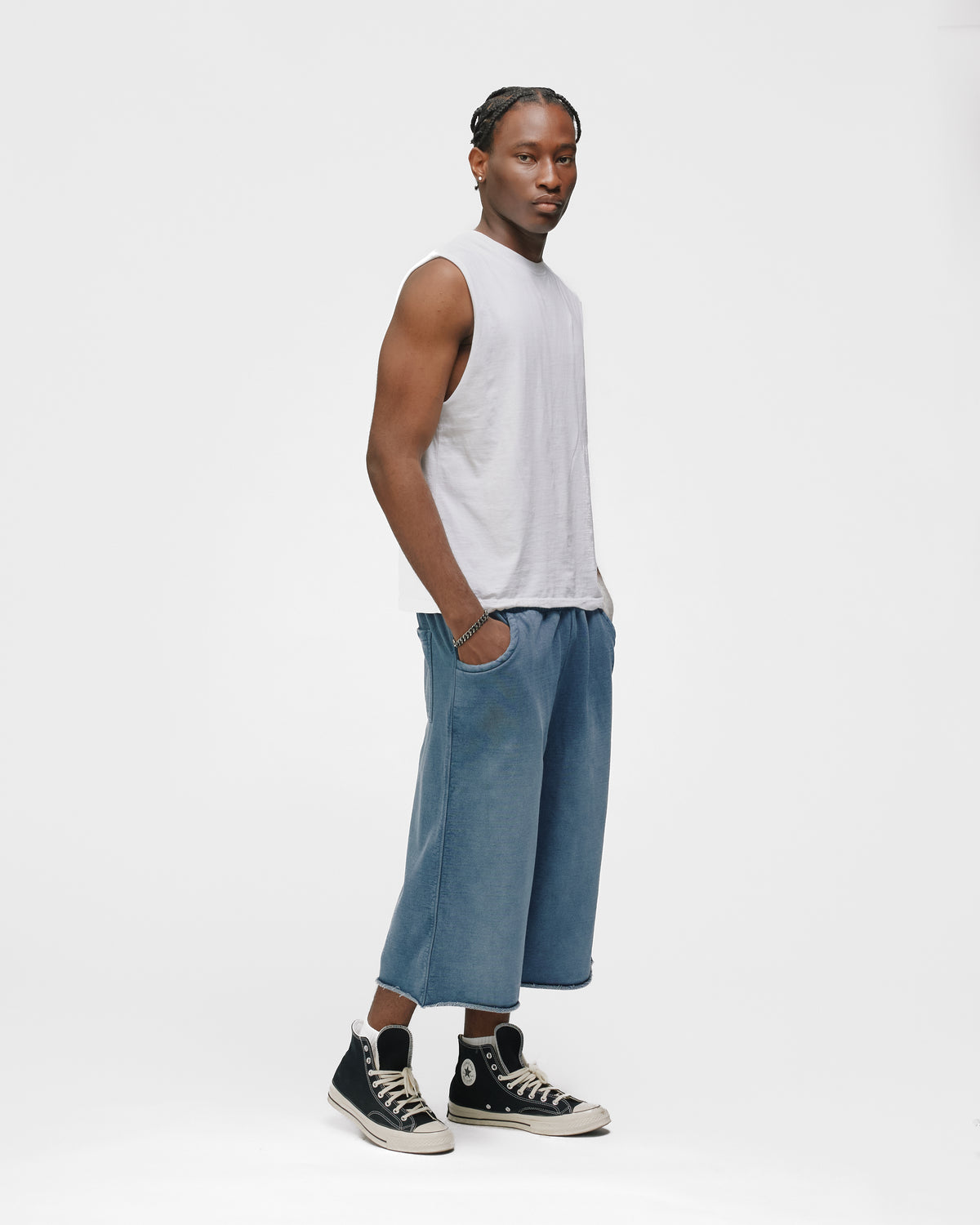 Cropped Tank Top - Washed White