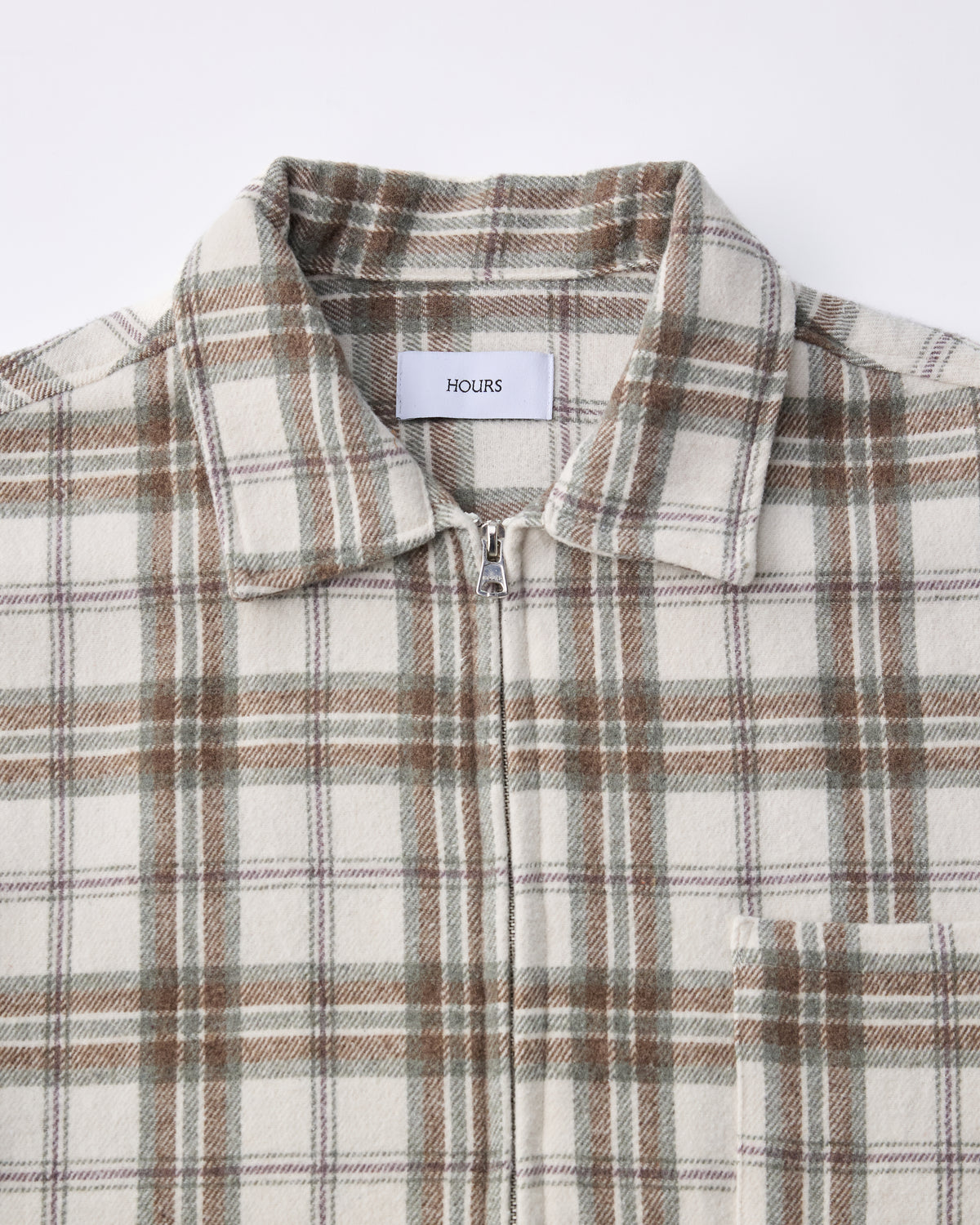 Cropped Zip Flannel - Cream