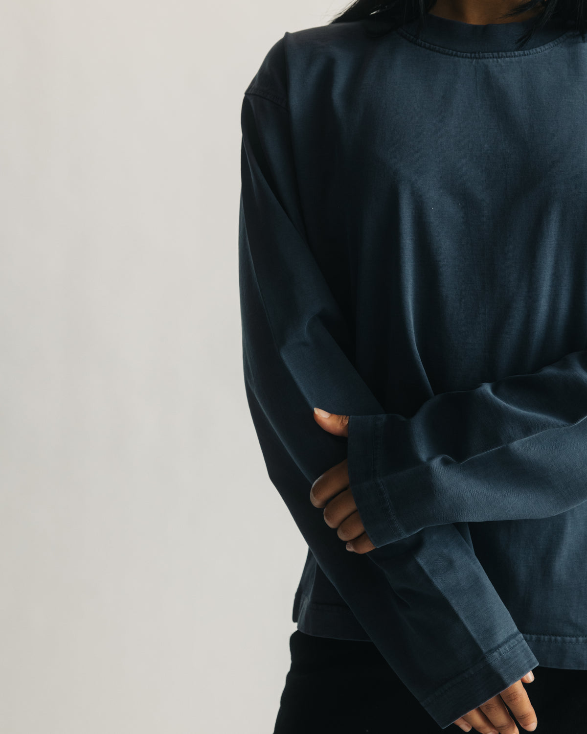 Cropped Long Sleeve - Vintage Navy