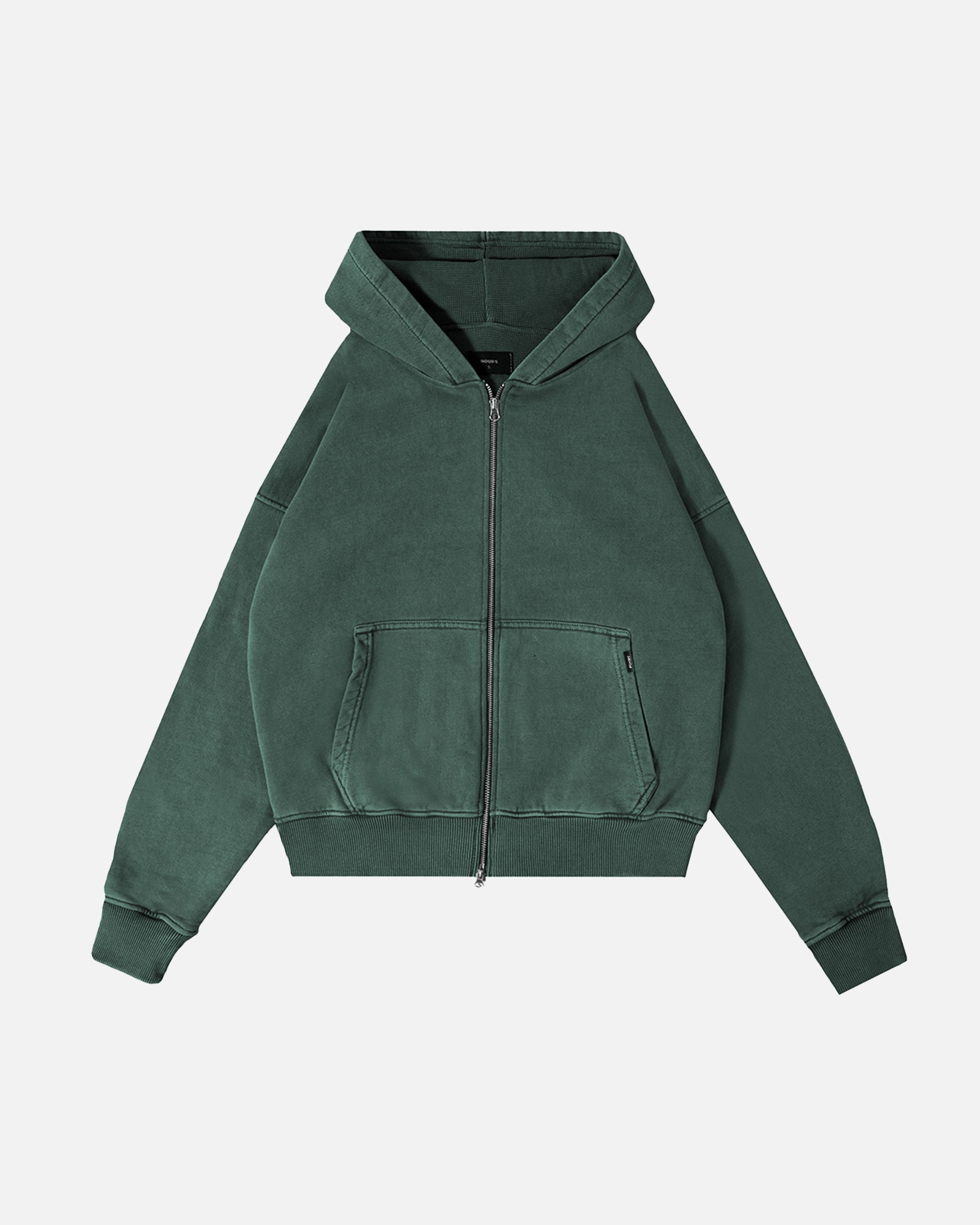 Thermal Lined Zip Hoodie - Vintage Green