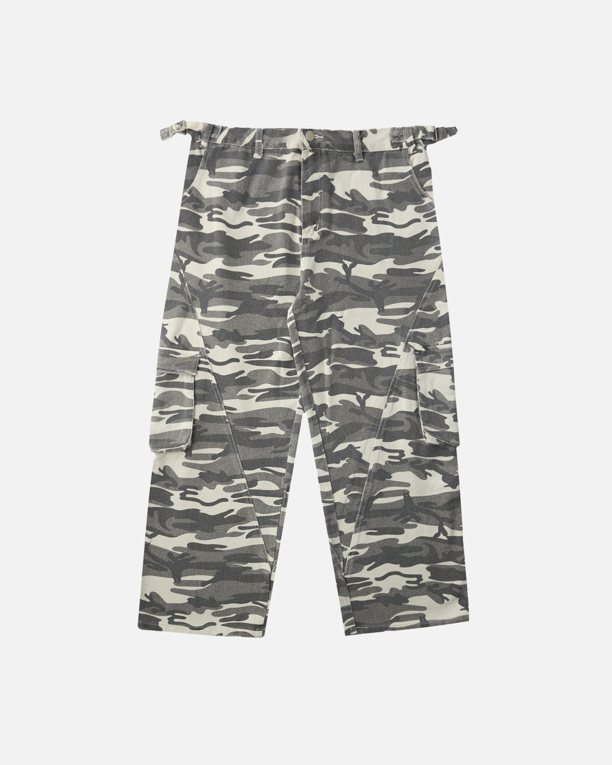 Baggy Cargo Pants - White Camo