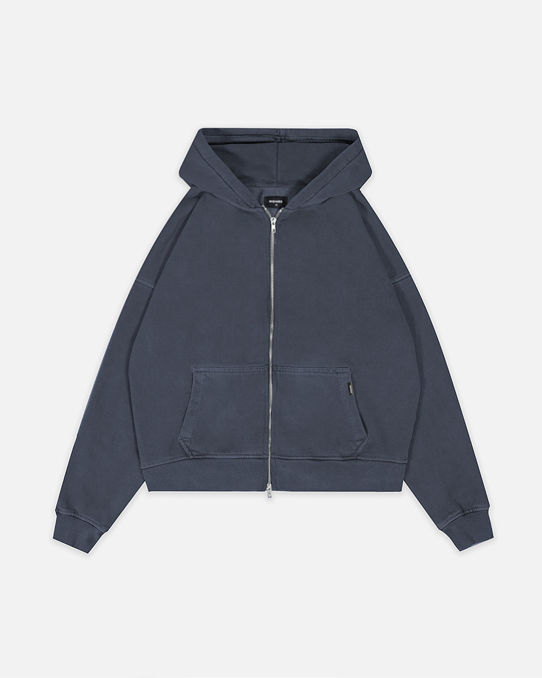 Drop Shoulder Zip Hoodie - Vintage Navy