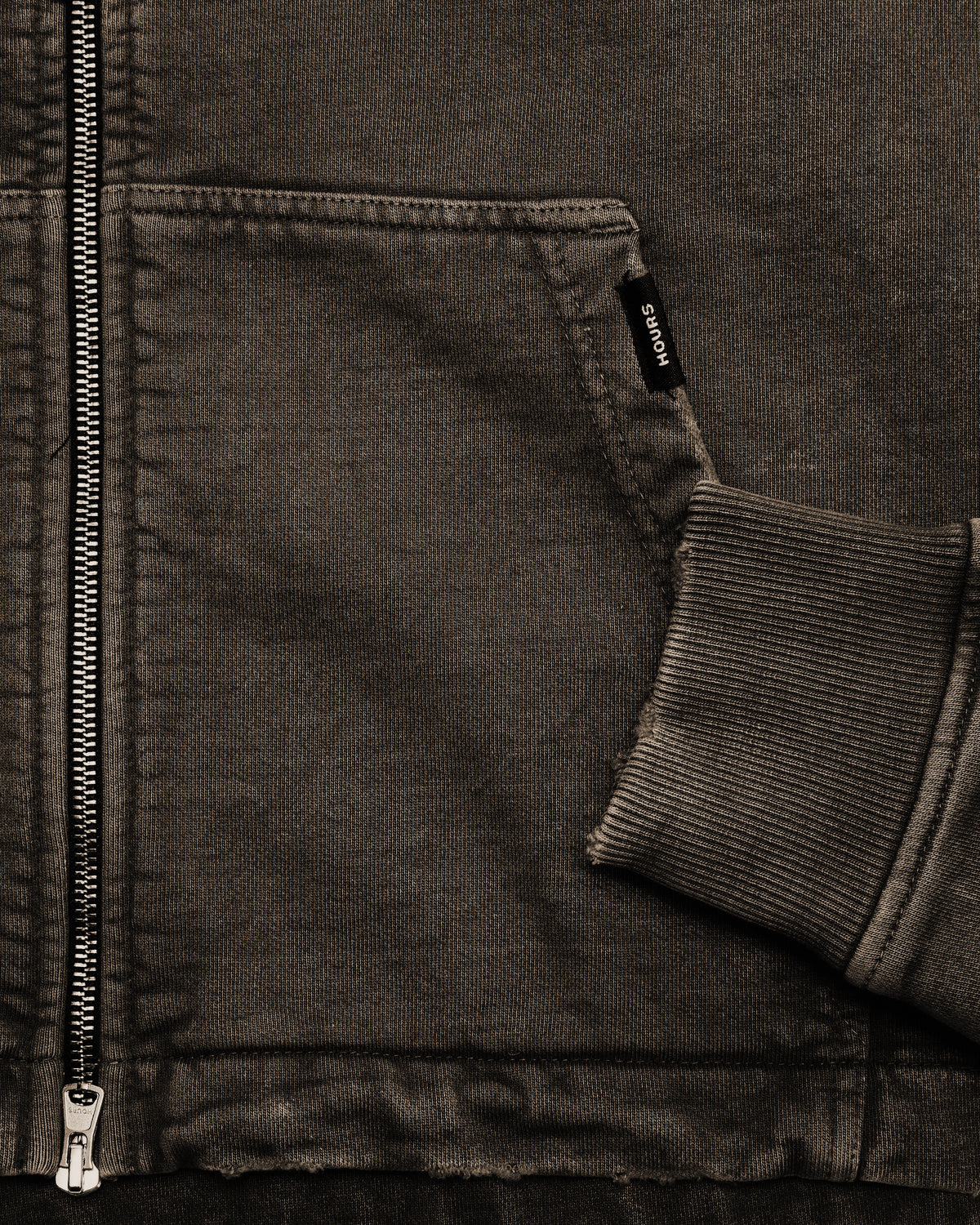 Cropped Zip Hoodie - Sunfaded Espresso