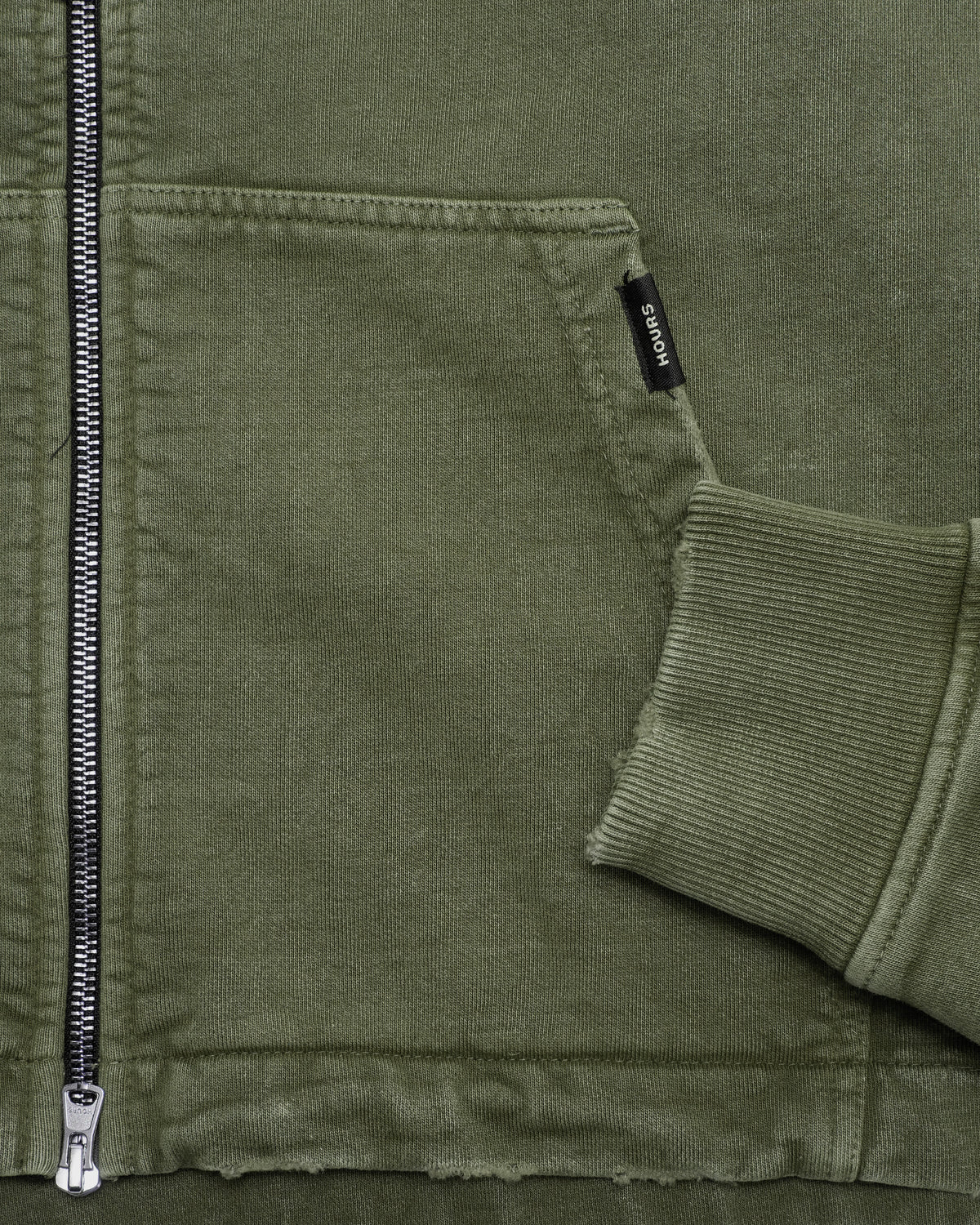 Cropped Zip Hoodie - Sunfaded Olive