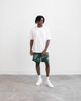Graphic Mesh Shorts - Forest Green