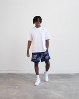 Graphic Mesh Shorts - Navy
