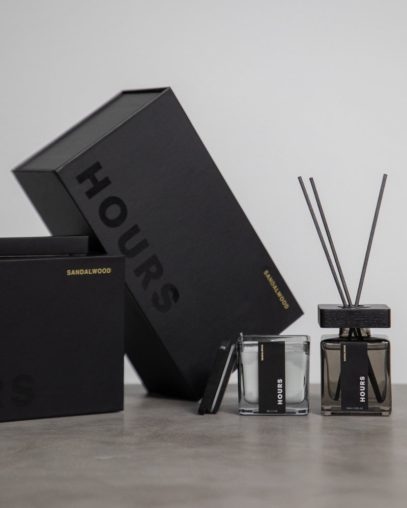 Hours Scented Candle and Diffuser - Sandalwood