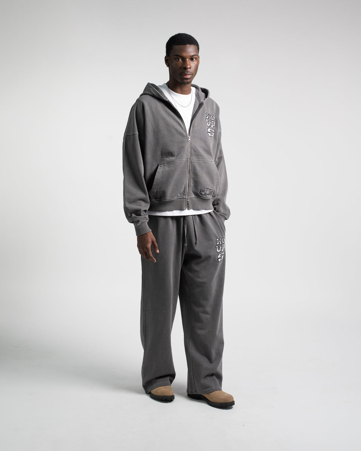 Dice Zip Hoodie - Vintage Grey