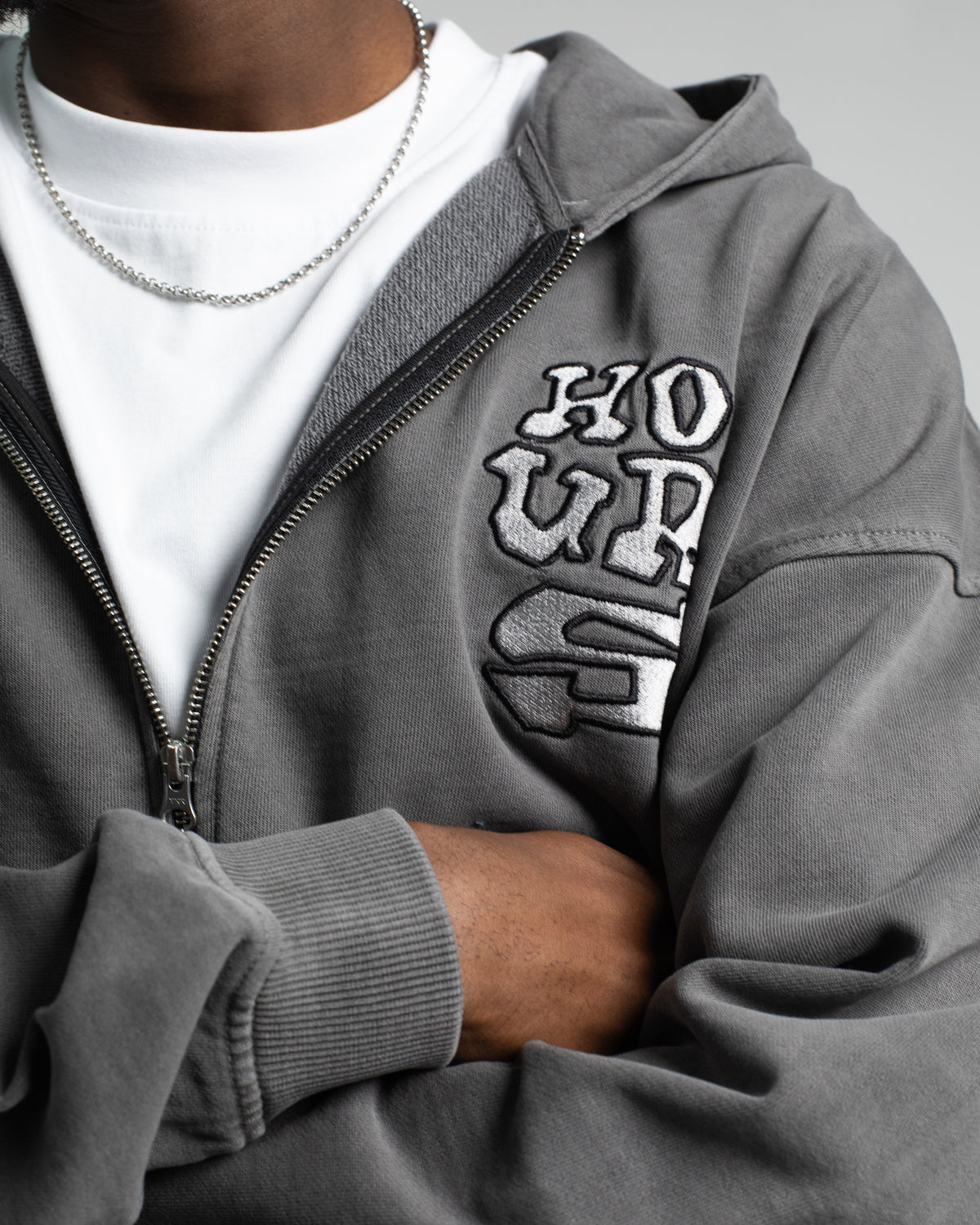 Dice Zip Hoodie - Vintage Grey