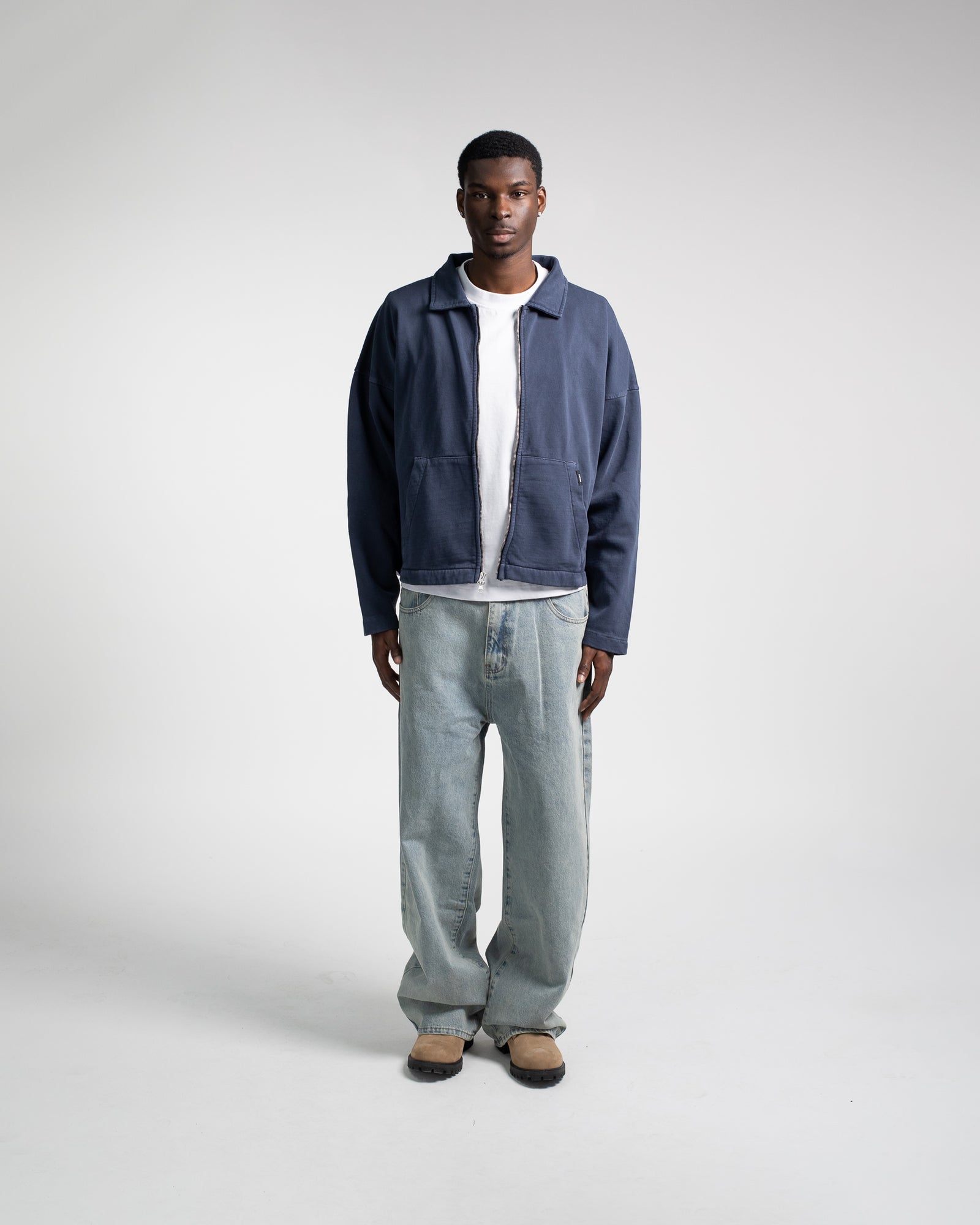 『Ral SWING NAVY XL』 Collared Full Zip - Vintage Navy – Hours