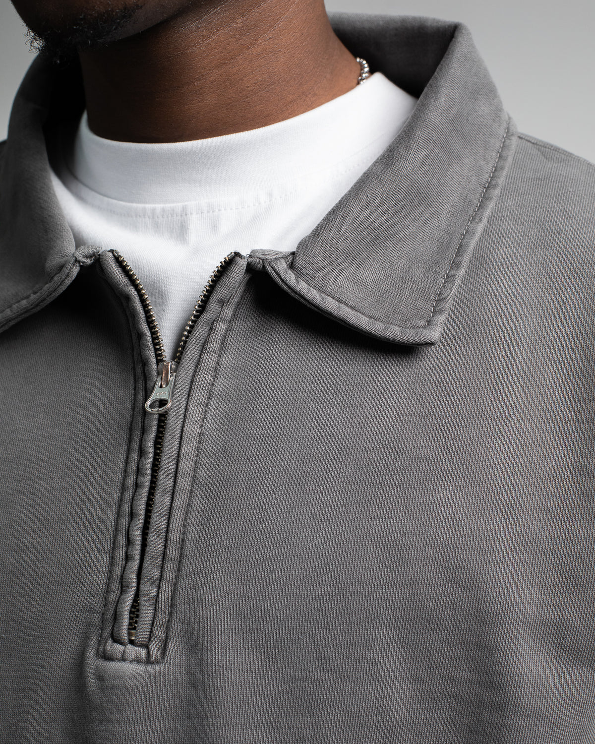 Cropped 1/4 Zip - Vintage Grey