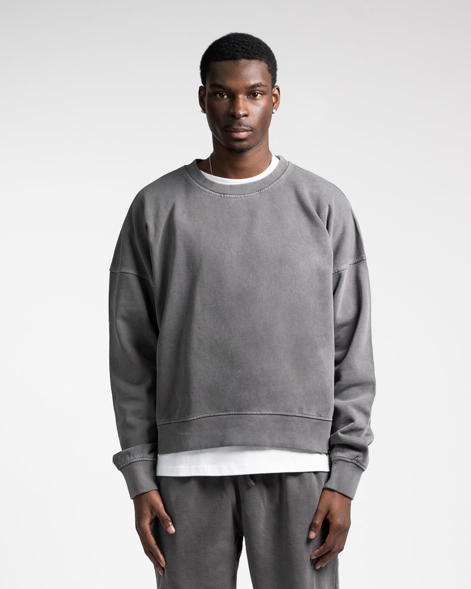 Cropped Crewneck - Vintage Grey