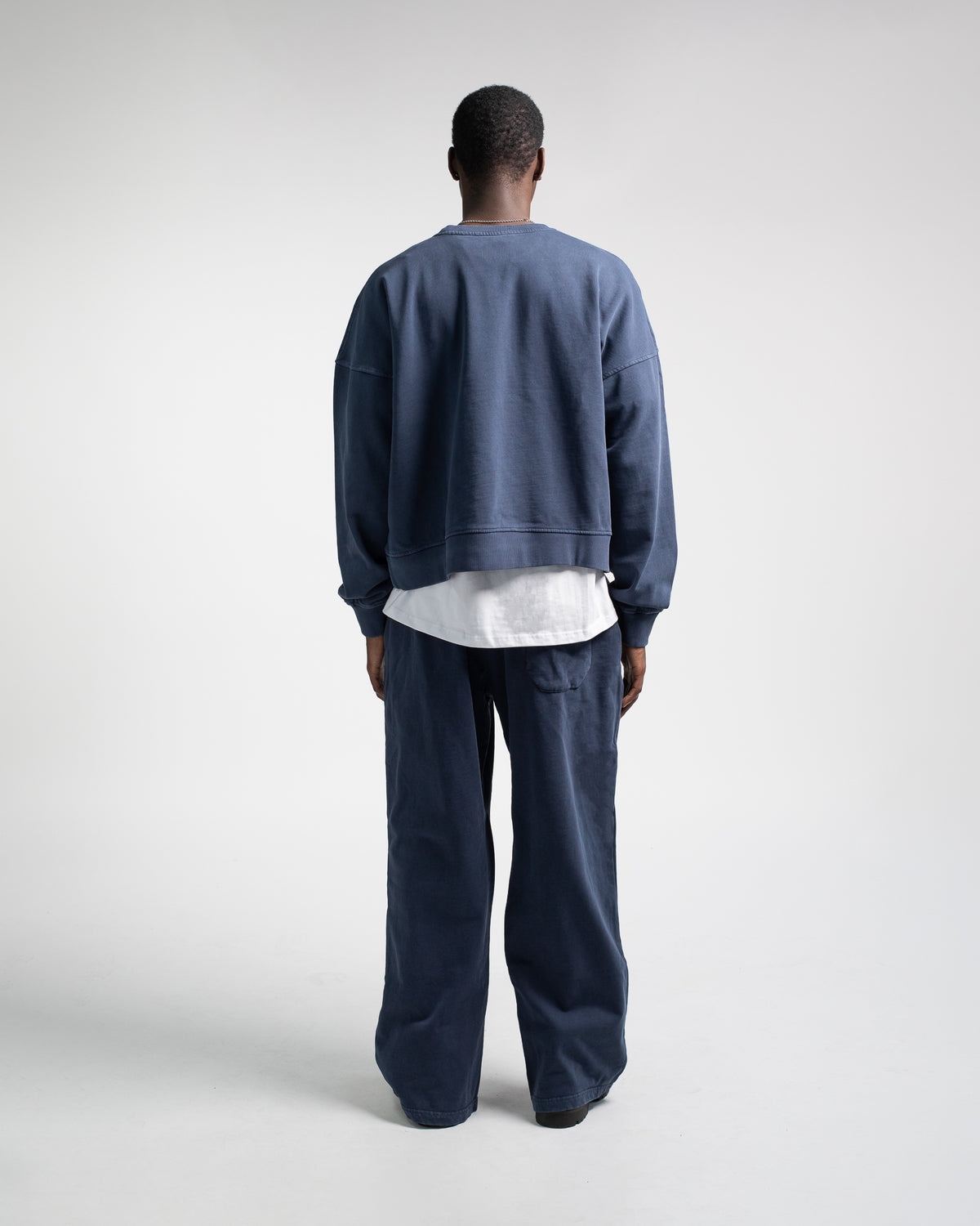 Cropped Crewneck - Vintage Navy