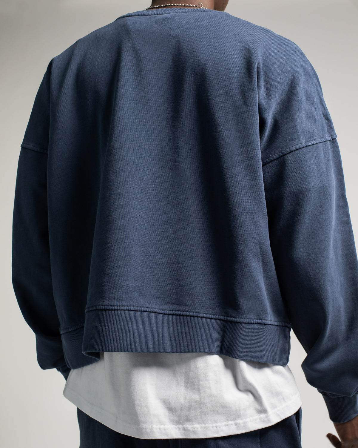 Cropped Crewneck - Vintage Navy