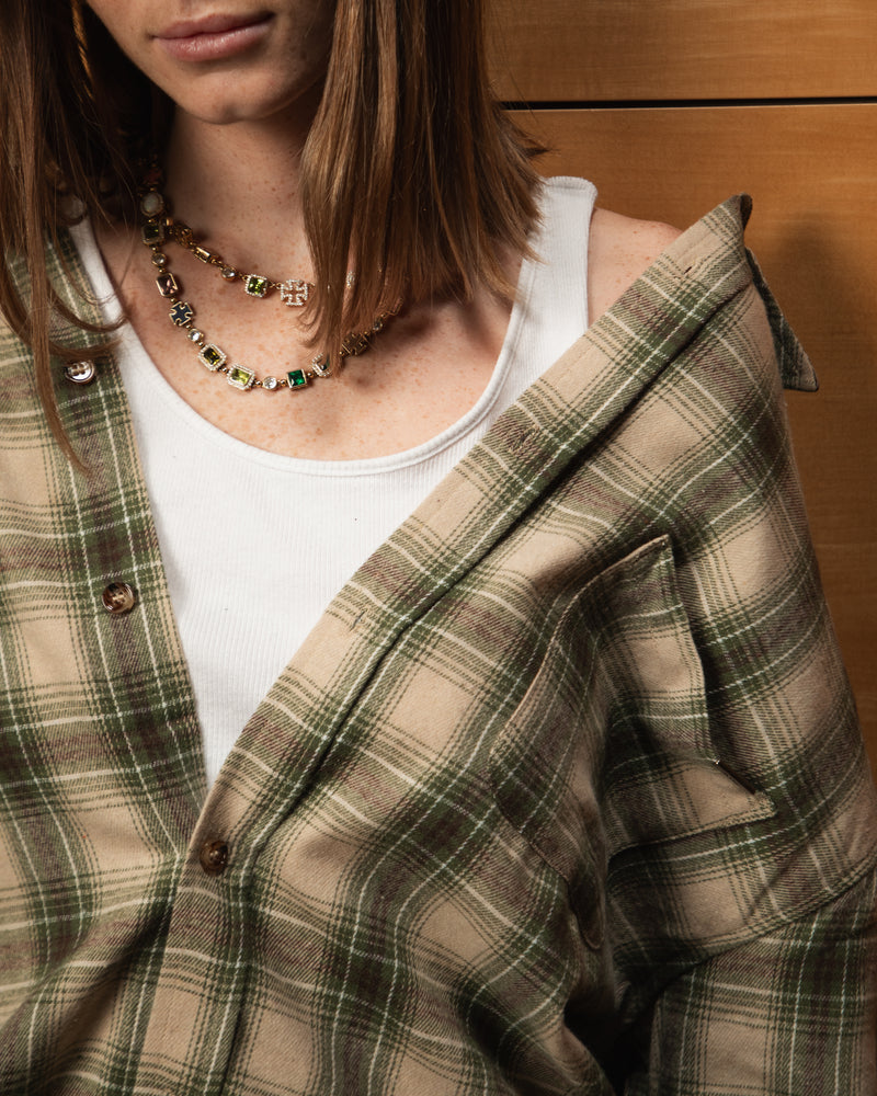 Cropped Flannel - Green