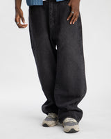 Baggy Denim Pants - Washed Black