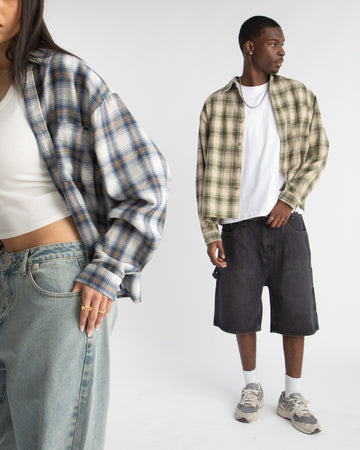 Cropped Flannel - Green