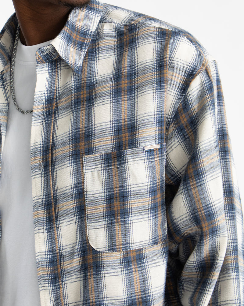 Cropped Flannel - Blue