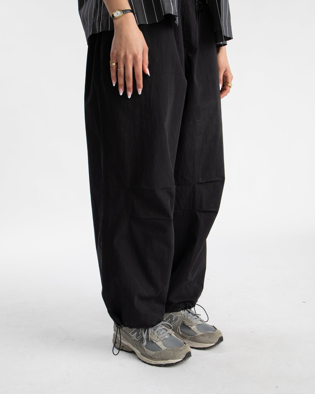 【MODERNIF】Nylon Parachute Wide Pants Women Casual Solid Color Wide-Leg Cargo Pants Y2k Baggy