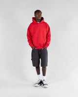 Drop Shoulder Hoodie - Red