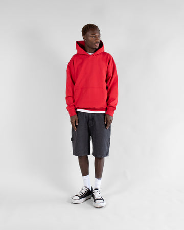 Drop Shoulder Hoodie - Red